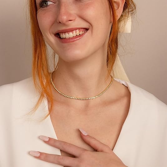 Tennis Necklace | Gold